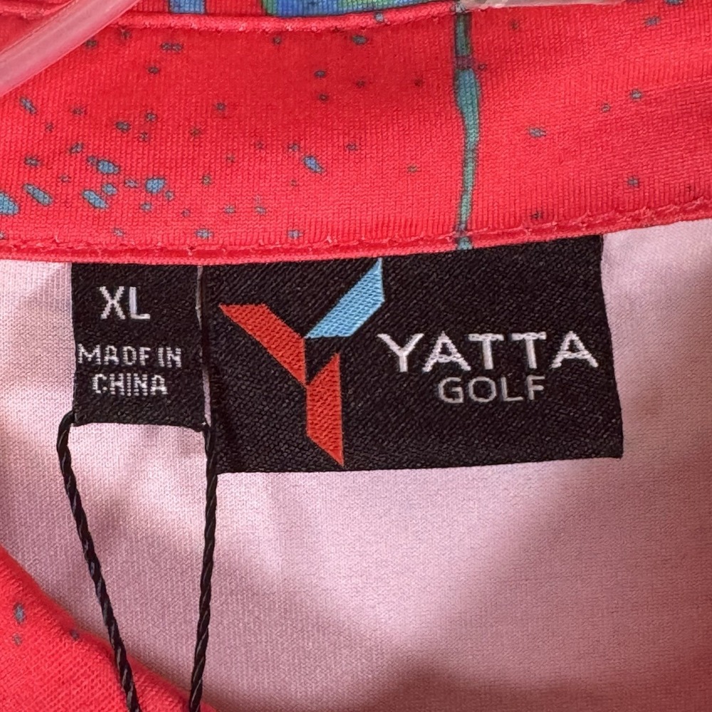 NWT YATTA Golf Polo Men's XL Flamingo Shirt  Preppy New With Tags - Picture 3 of 10